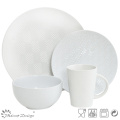 16PCS Losange Forme Debossed Ceramic Dinner Set